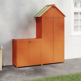 Garden Tool Shed Set Brown Solid pine wood, plywood