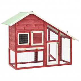 Rabbit Hutch Red and White Solid firwood, plywood, stee...