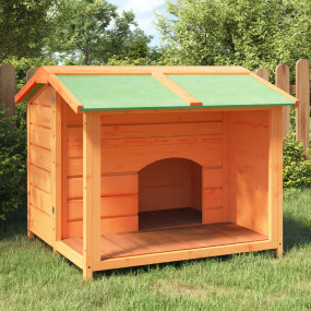 Dog Kennel Brown Solid Pine Wood Large Water-resistant ...
