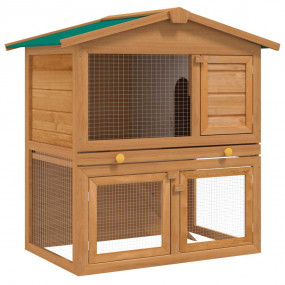 Rabbit Hutch Brown Solid pine wood Large Rabbit Hutch