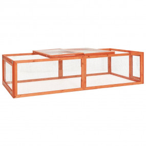Rabbit Hutch Brown Solid firwood 72.0 x 35.4 x 18.3 in ...