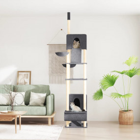 Cat Tree Dark grey Engineered wood, plush, sisal 109-11...