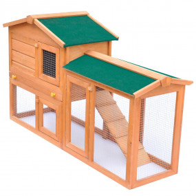 Rabbit Hutch Green Pine wood Large Rabbit Hutch Rectang...