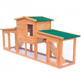 Rabbit Hutch Green Pine wood Large Locks Rabbit Hutch
