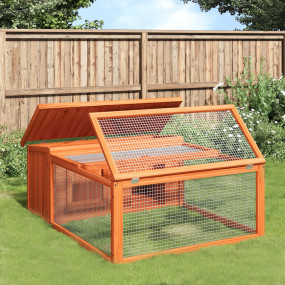 Rabbit Hutch Brown, Green Solid Pine Wood, Plywood Medi...