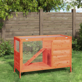 Rabbit Hutch Brown Solid pine wood Standard Durable