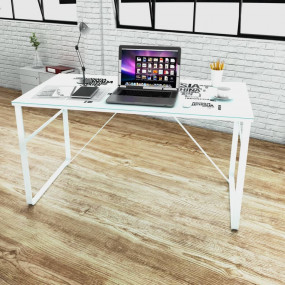 Desk White Tempered glass, Iron 47.2 x 23.6 x 29.5 in P...