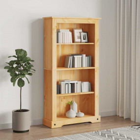 Bookcase Brown Solid Waxed Pinewood Medium Bookcase Rec...