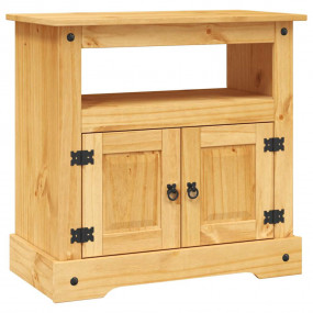 TV Cabinet Brown Solid waxed pinewood Medium TV Cabinet