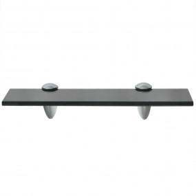 Floating Shelf Black Tempered safety glass, Zinc alloy