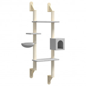 Wall-mounted Cat Tree Light Gray