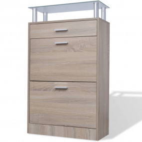 Shoe Cabinet Oak Engineered wood Medium Shoe Cabinet