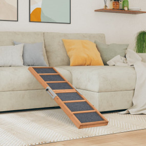 Dog Ramp Grey Solid fir wood 47.2 x 11.8 in Collapsible
