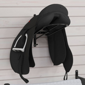 Saddle Rack Black Powder-coated iron Compact Wall mount...