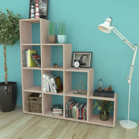 Display Shelf Oak Melamine faced Engineered Wood Large