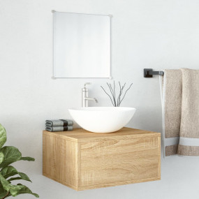 Bathroom Furniture Set Oak Engineered wood, Glass Small