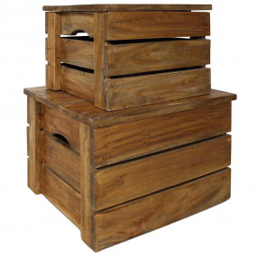 Storage Crate Natural Mahogany Solid mahogany wood