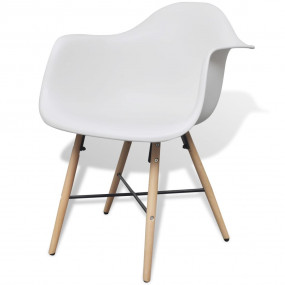 Dining Chair Set of 2 White, Beech wood