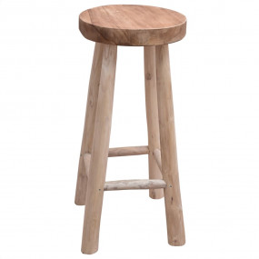 Bar Chair Brown Solid Teak Wood One Size Durable Bar St...