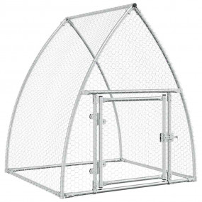 Chicken Cage Silver Galvanized Steel Large Durable Chic...