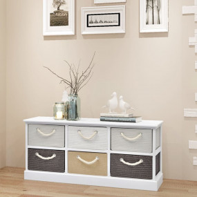 Storage Bench White, Grey, Black, Beige Paulownia wood,...