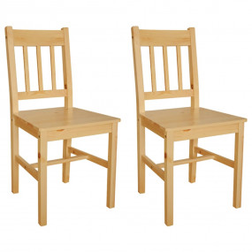 Dining Chair Set of 2 Natural Pine wood Standard Ergono...