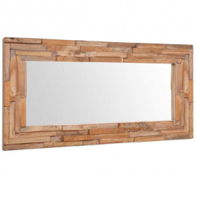 Decorative Mirror Brown Teak, Glass 47.2 x 23.6 in