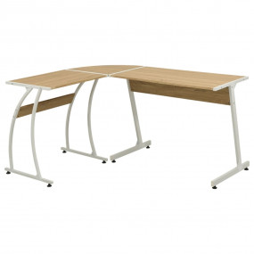 Corner Desk Oak Engineered wood with PVC cover and meta...