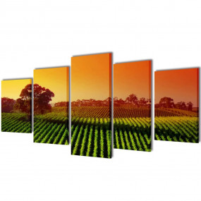 Canvas Wall Art Multicolored Canvas, Wood Large