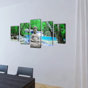 Canvas Painting Multicolor Canvas, Wood 78.7 x 39.4 in