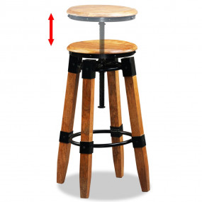 Bar Stool Set of 2 Brown and black