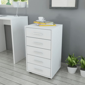 Office Drawer Unit White Engineered wood, MDF, Aluminum...
