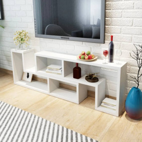TV Stand White MDF and Engineered Wood Modular TV Stand