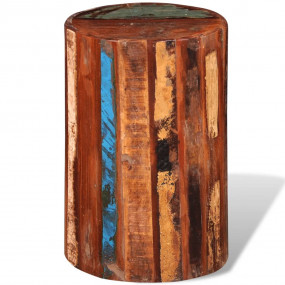Stool Multicolored Reclaimed solid wood 17.7 x 11.8 in ...