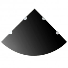 Corner Shelf Black Tempered Glass Medium Wall mounting