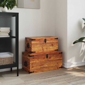 Storage Box Rough Mango Wood Multiple Sizes Included St...