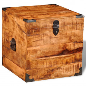 Storage Box Brown Rough mango wood 18.1 x 18.1 x 18.1 i...