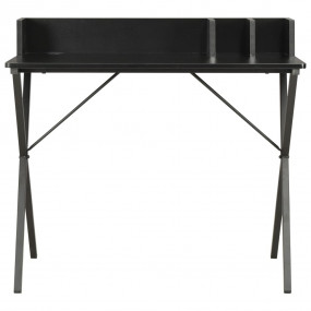 Desk Black Engineered Wood Compact Sleek Corner Desk