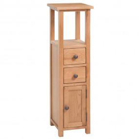 Corner Cabinet Brown Solid oak, MDF Extra Tall Rustic D...