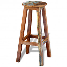 Bar Stool Multicolor Reclaimed wood Standard Durable Ba...