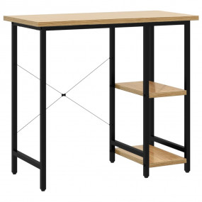 Computer Desk Black and light oak MDF, Powder-Coated Me...