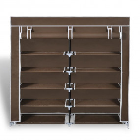 Shoe Rack Brown Powder coated tubes 45.3x11.0x43.3in Li...