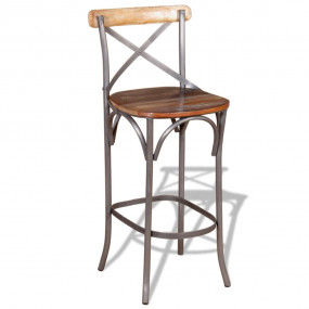 Bar Chair Multicolored Solid Reclaimed Wood Durable Bar...