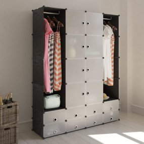 Modular Storage Black and White Plastic and steel wire