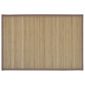Placemat Brown Bamboo 11.8 x 17.7 in Non-slip Bamboo Pl...