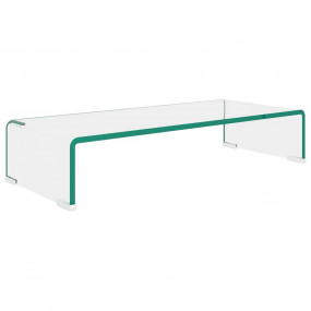 TV Stand Clear Tempered Glass, Plastic 23.6 x 9.8 x 4.3...