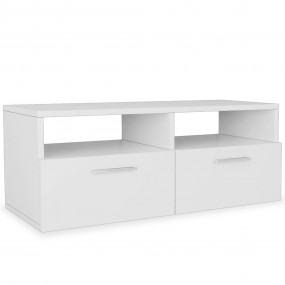TV Cabinet White Engineered wood 37.4x13.8x14.2 in TV C...