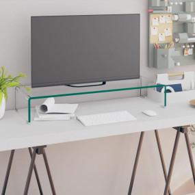 TV Cabinet Clear Tempered Glass 31.5x11.8x5.1in Sleek