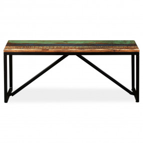 Bench Multicolored Solid reclaimed wood, steel 43.3 x 1...