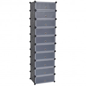 Shoe Organizer Black and white Plastic panels, Steel fr...